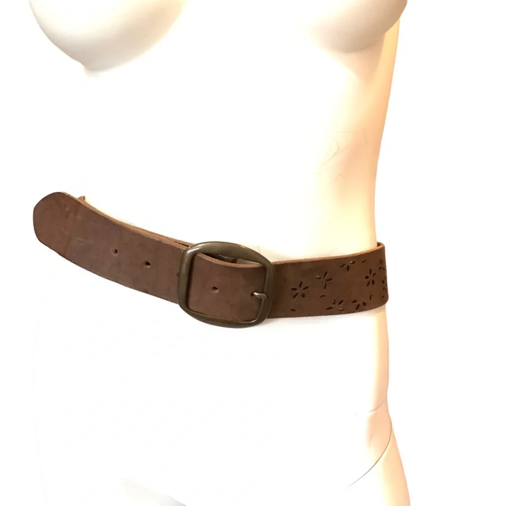 Brown Italian Leather Made in the USA Belt sz M